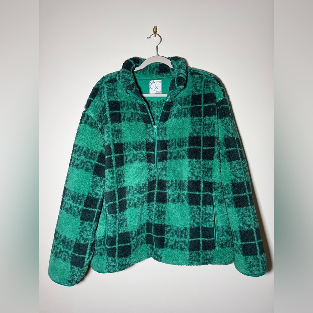 OFFLINE by Aerie Fluffy Sherpa Quarter Zip Pullover — XXL